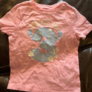 Charming Pink Kids Tee with Floral Number 3